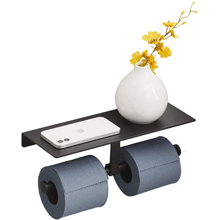 Galxre Double Roll Toilet Paper Holder With Shelf/ Commercial Bathroom